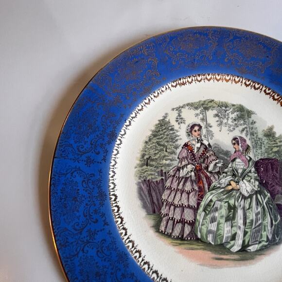 Vintage Century By Salem 23 Karat Gold Plate Blue With Godey’s Ladies - Picture 11 of 13